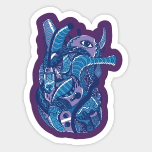 Mountain Blue Light Heart Sticker